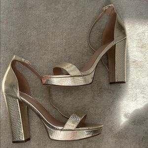 Gold platform heels